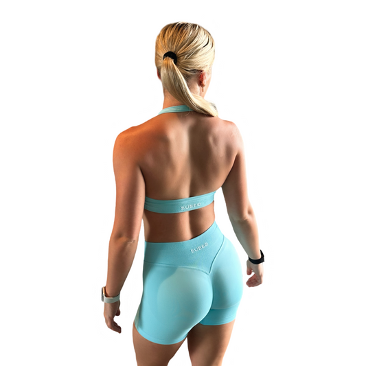 WOMENS SCULPT BACKLESS TRAINING BRA SKY BLUE