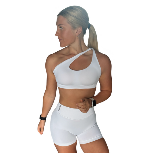 WOMENS SCULPT CROSSBODY BRA WHITE