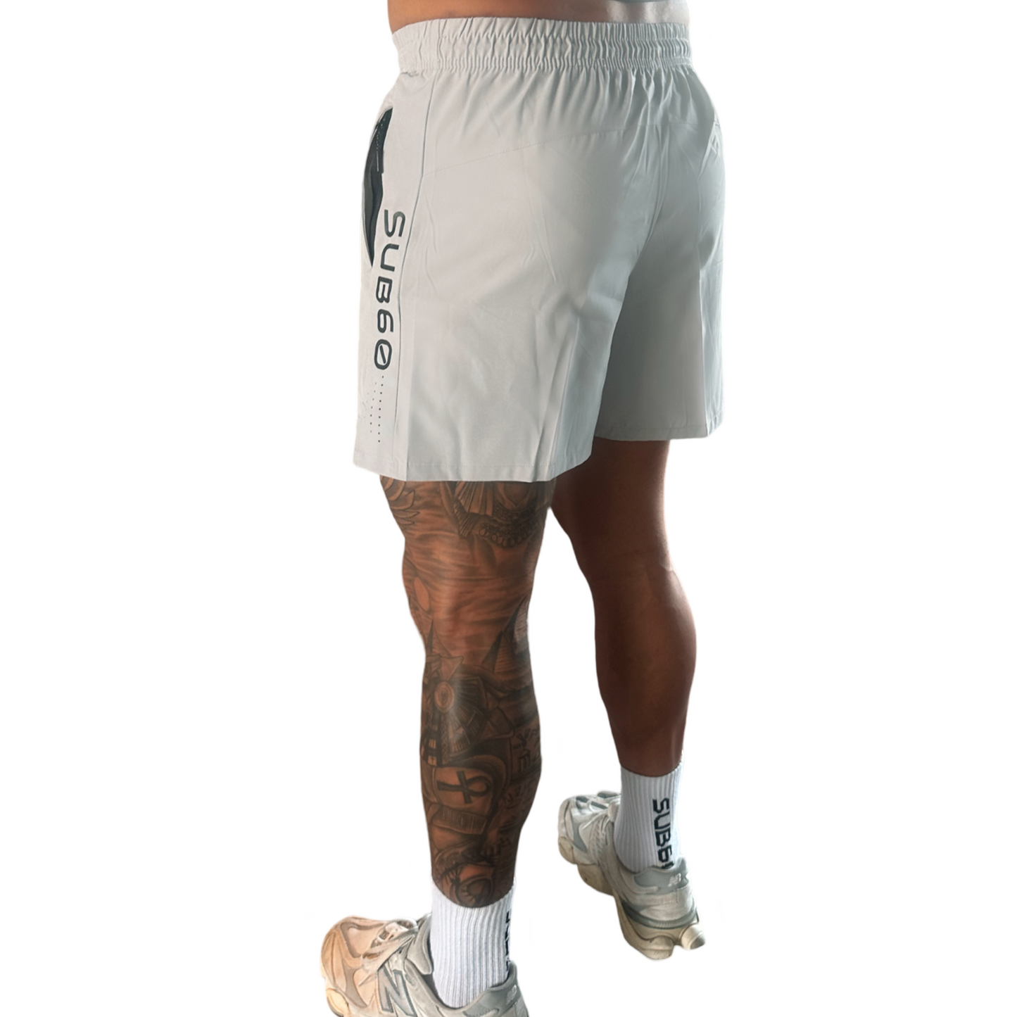 MENS PERFORM 5" SHORTS  LIGHT GREY